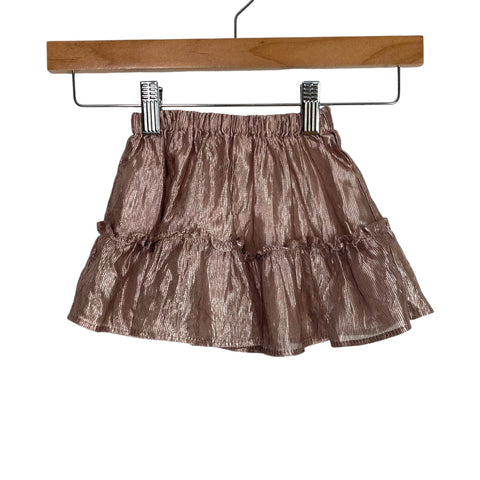 Zara Mauve Metallic Ruffle Skirt- Size 12-18M