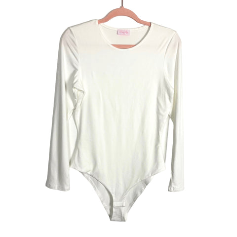 Pink Lily White Super Soft Bodysuit- Size L