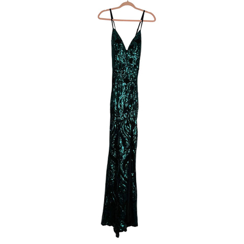 Windsor Teal/Black Sequin Gown NWT - Size M