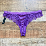 Lounge Purple Lace Silk Balcony Thong NWT- Size XL (we have matching bra)