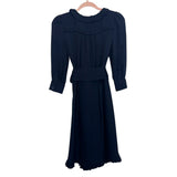 Marc By Marc Jacobs Black Silk Ruffle Belted Dress- Size 2