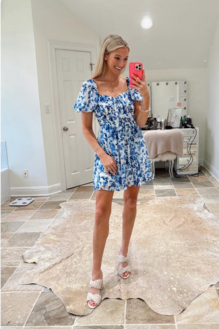 Abercrombie Fitch Blue Floral Dress NWT- Size S