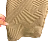 No Brand Mocha Ribbed Pattern Top and Drawstring Pants Set- Size S (sold as a set)