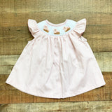 Ruth and Ralph Pink/White Striped Poodle Smocked Top- Size 4T