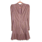 SAYLOR Pink Metallic Gold Back Exposed Dress- Size S