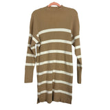Abercrombie & Fitch Tan and Cream Striped Mock Neck Sweater Dress- Size XL