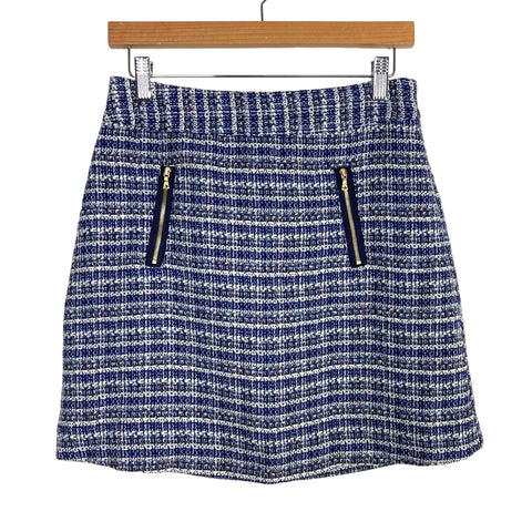 LOFT Petites Tweed Front Zipper Pocket Skirt- Size 2P