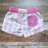 The Beaufort Bonnet Company Pink Striped Swim Shorts- Size 18-24M