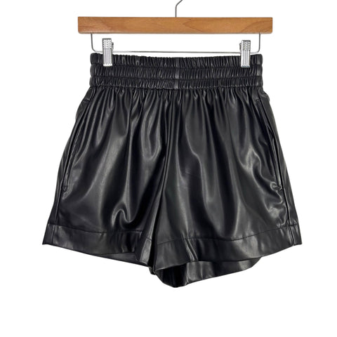 Entro Black Faux Leather Shorts NWT- Size S