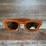 Ryan Simkhai Eyeshop Orange Circle Frame Polarized Sunglasses NEW