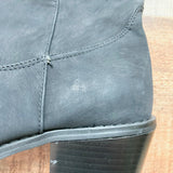 Pink Lily Black Leather Cowgirl Boots- Size 8 (see notes)