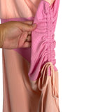 More to Come x Revolve Pink/Peach Color Block Ribbed with Cinched Side Tie Mini Dress NWT- Size S