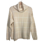 ECOWISH Cream/White Windowpane Turtleneck Sweater NWT- Size S (see notes)