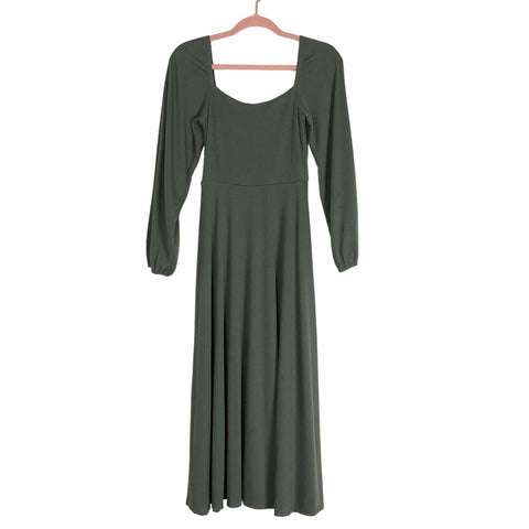 Carly Jean Olive Ribbed Dress- Size S