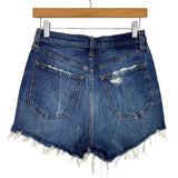 Abercrombie & Fitch High Rise Butterfly Distressed Raw Hem Mom Shorts- Size 25/0