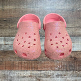 Crocs Pink Sparkle Shoes - Size 9 Kids (See Notes)