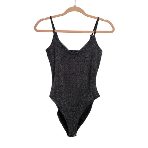 Forever 21 Black Metallic Bodysuit - Size S