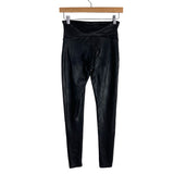 SPANX Black Faux Leather Leggings- Size M (Inseam 25”)