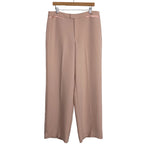 PAIGE Rose Dust Sommelier Satin Trim Wide Leg Pants NWT- Size 12 (Inseam 33.5”)