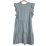 Mudpie Blue and White Striped Ruffle Back Tie Dress- Size S (see notes)