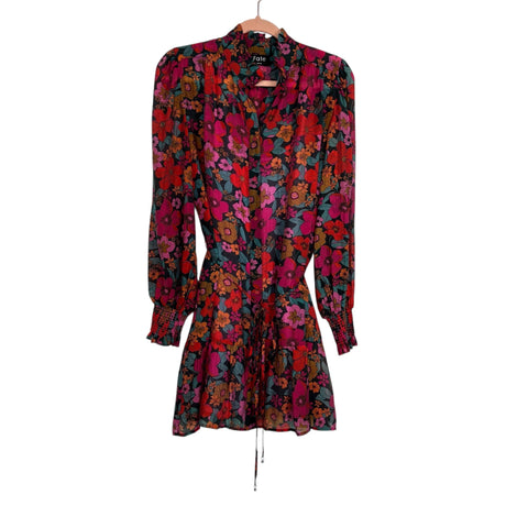 Fate Floral Print Belted Dress - Size S