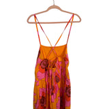 Gap Pink/Orange Floral Print Maxi Dress - Size L