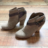 Carlos Brown Suede Side Buckle Booties- Size 8.5 (see notes)