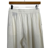 BYLT White Linen Blend Drawstring Waist Wide Leg Pants- Size S (see notes)