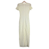 Pink Lily Off White Textured Back Slit Dress- Size S
