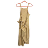 Fashion Gold/White Striped Faux Wrap Dress NWT- Size L