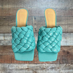 Marc Fisher Turquoise Dakina Quilted Leather Heels- Size 9.5