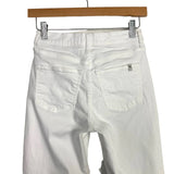 Sneak Peek White High Rise Kick Flare Raw Hem Heather Jeans- Size 0/24 (sold out online, Inseam 26”)