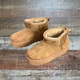 Glaze Camel Fur Lined Platform Booties- Size 8
