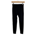 No Brand Black with Ribbed Waist Leggings- Size S (Inseam 23”)