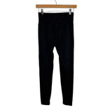 No Brand Black with Ribbed Waist Leggings- Size S (Inseam 23”)