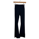 Strut This Black Wide Leg Split Hem Leggings- Size S (Inseam 31”)