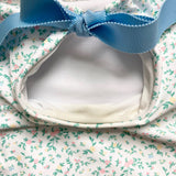 Minnow Green/Pink/Yellow Floral Print with Back Ribbon Tie and Cut Out Long Sleeve One Piece- Size 3/4T (see notes)