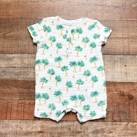 Angel Dear Palmetto Muslin Romper with Matching Sun Hat- Size 6-12M (sold as a set)