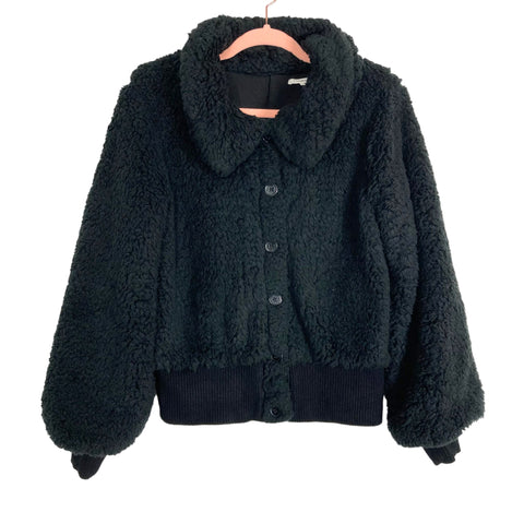 Tularosa Black Button Front Faux Fur Jacket- Size M (sold out online)