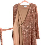 Pink Desert Rose Gold Sequin Wrap Dress- Size XL (sold out online)