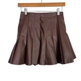 Blue Pepper Brown Faux Leather Pleated Skirt NWT - Size S (Sold Out Online!)