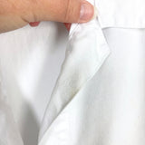 Amadi White V-Neck with Raw Hem Collared Top- Size M (see notes)