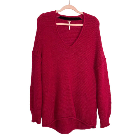 Free People Pink Open Knit Sweater- Size S