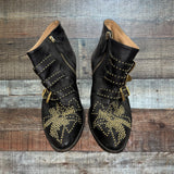 Chloe Black Studded Leather Buckle Ankle Booties- Size 39 (see notes)