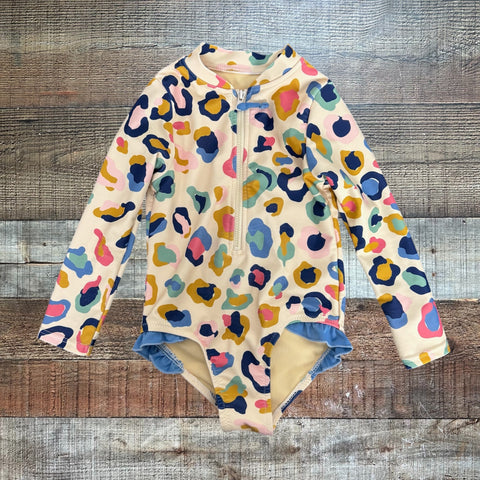 Pink Chicken Tan Animal Print Zip Swimsuit - Size 2T (See Notes)