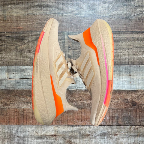 Adidas Pale Pink/Orange Ultraboost Sneakers - Size 7.5