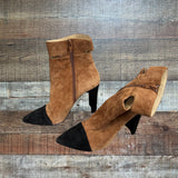 42 Gold Camel and Black Two-Toned Booties- Size 9