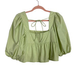 Abercrombie & Fitch Light Lime Green Puff Sleeve Top - Size XS (See Notes)