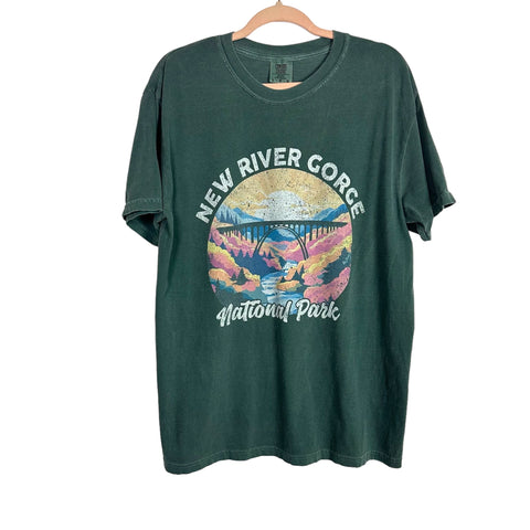 Comfort Colors Green New River Gorge National Park Tee- Size L