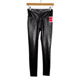 Spanx Brown/Black Faux Leather Croc Leggings NWT - Size M (Inseam 26")